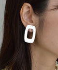 【earyear】Ancient Open Round Square design Earrings v3