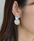 【earyear】Ancient 3 circle plate combination color design Earrings v4