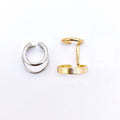 【earyear】Different circle 2 lines Design Metal Hoop Ear Cuff v3<片耳用>
