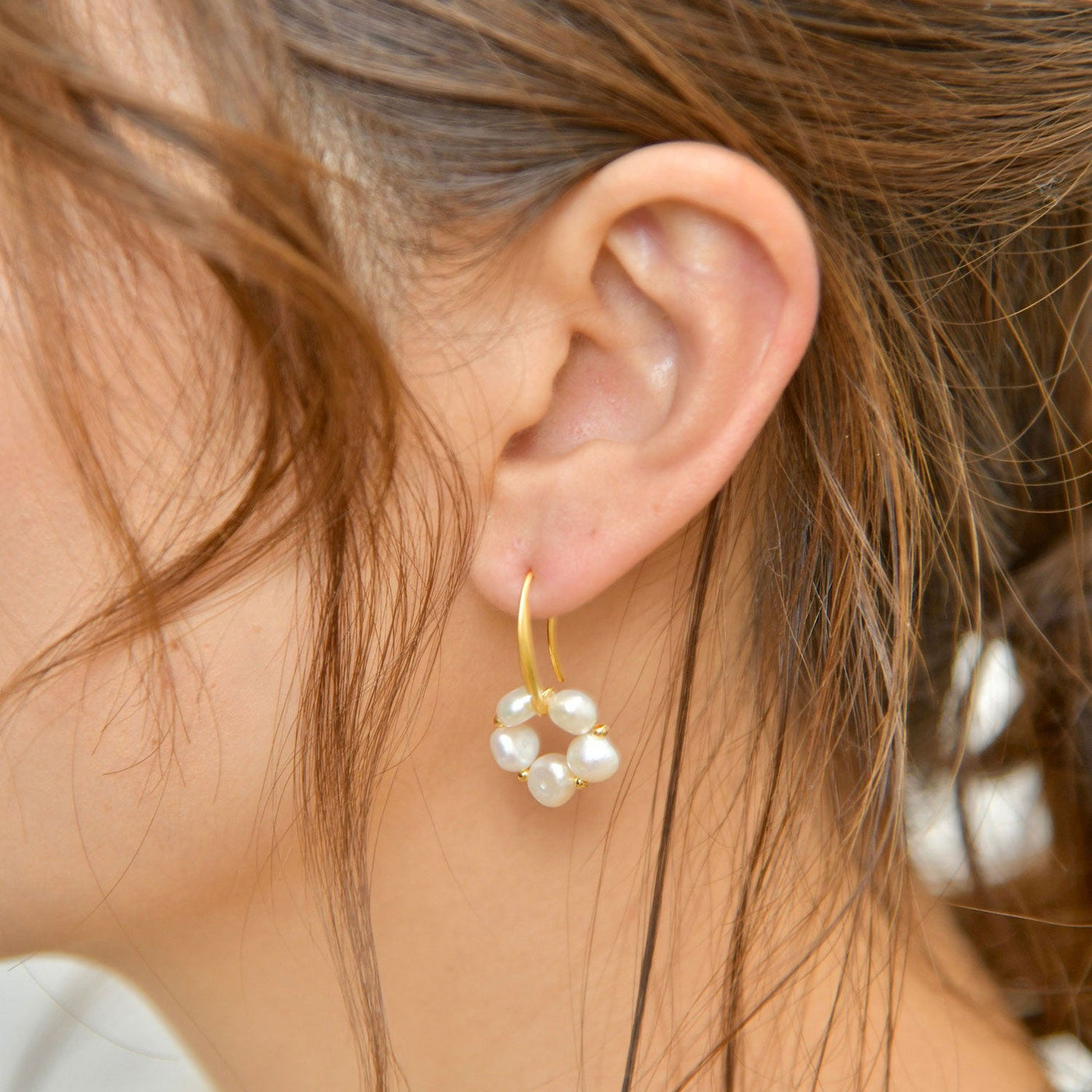 デザインパールピアス Nuance 5 Pearls Circle Hook – earyear