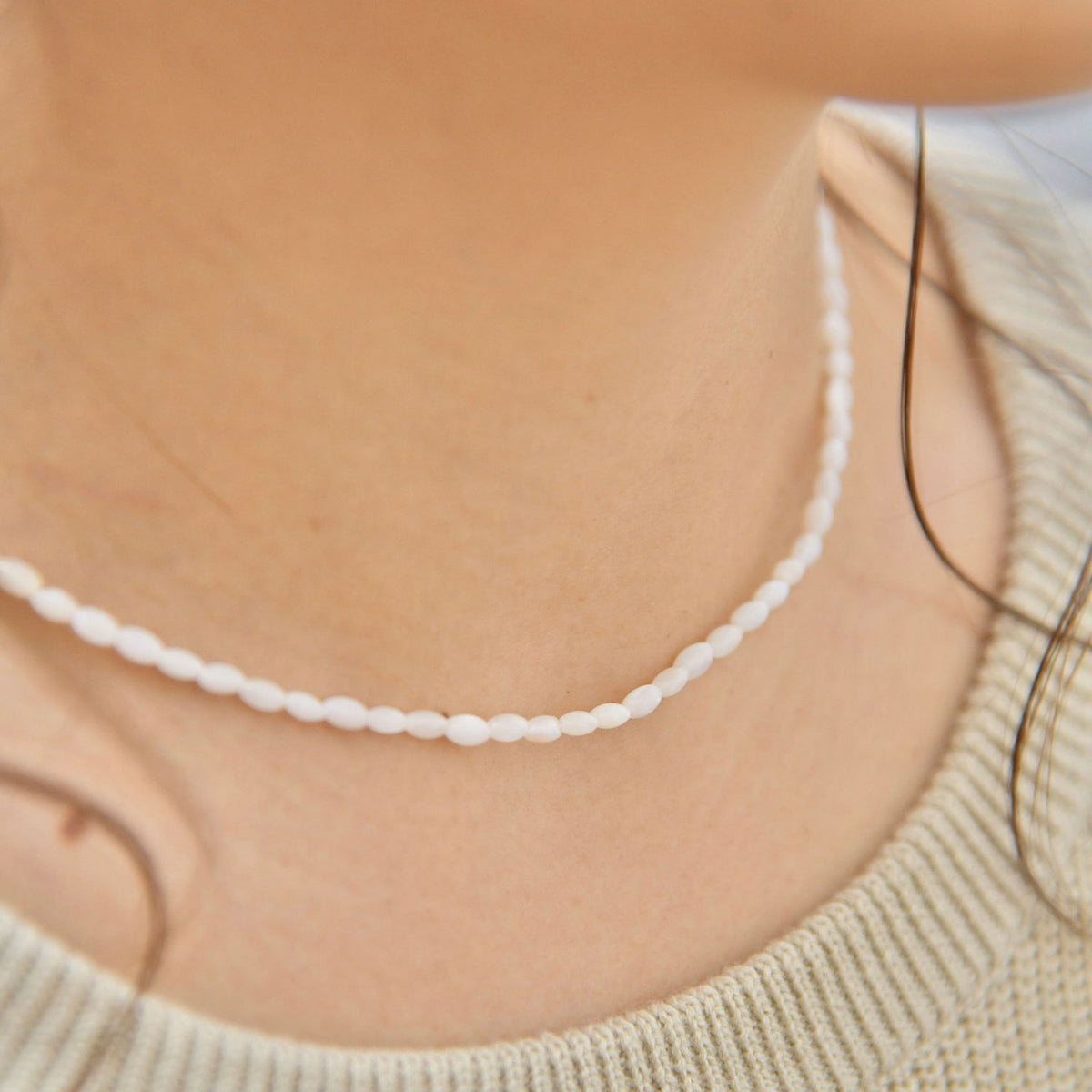 シンプルパールネックレス　Mother Pearl Simple Necklace