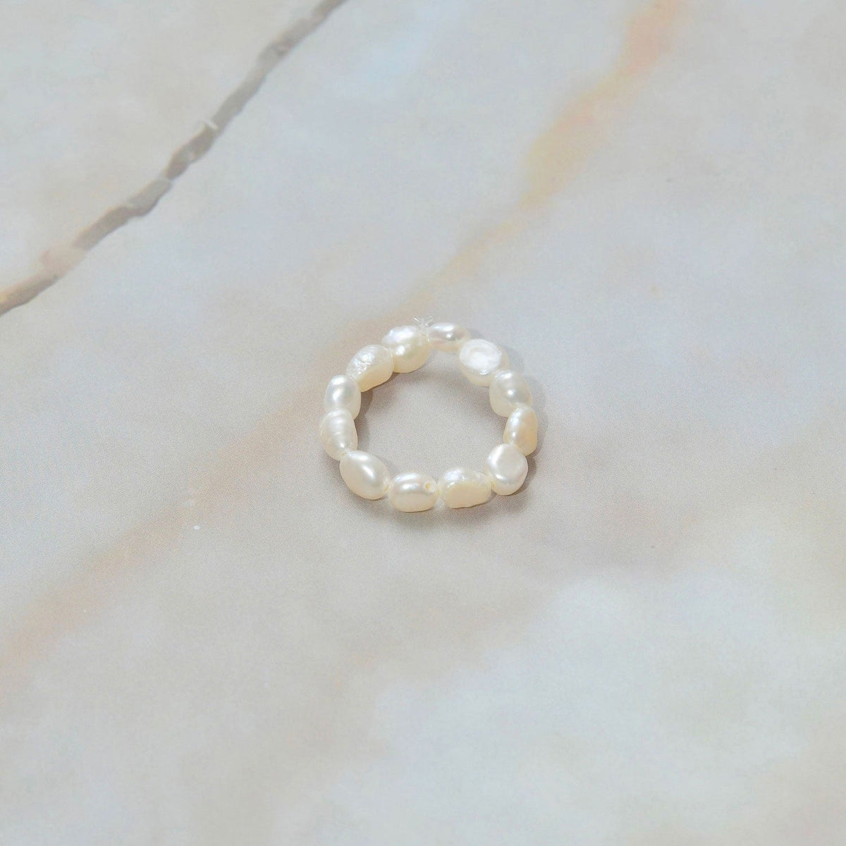 シンプルパールフリーサイズリング　Simple pearl ring