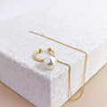 【earyear】Hoop + pearl + falling chain Design Hoop Ear Cuff v2<片耳用>