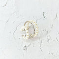 【earyear】2 Pearl & Simple Circle Combinatione Design Hoop Ear Cuff v2<片耳用>