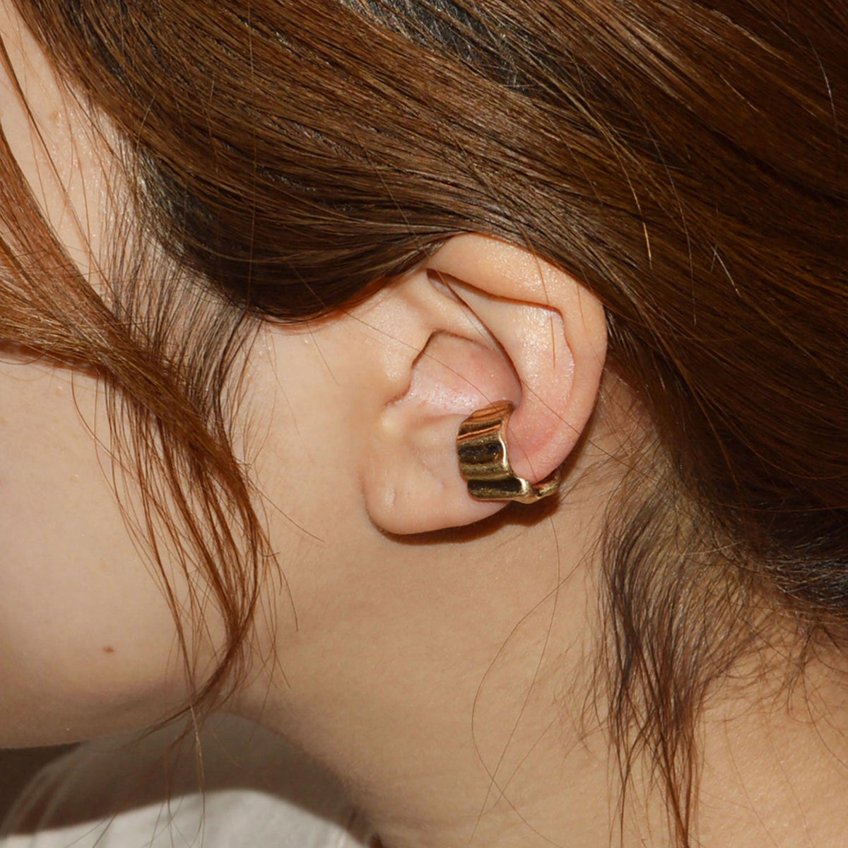 【earyear】WAVE design Metal Hoop Ear Cuff【2】<片耳用>