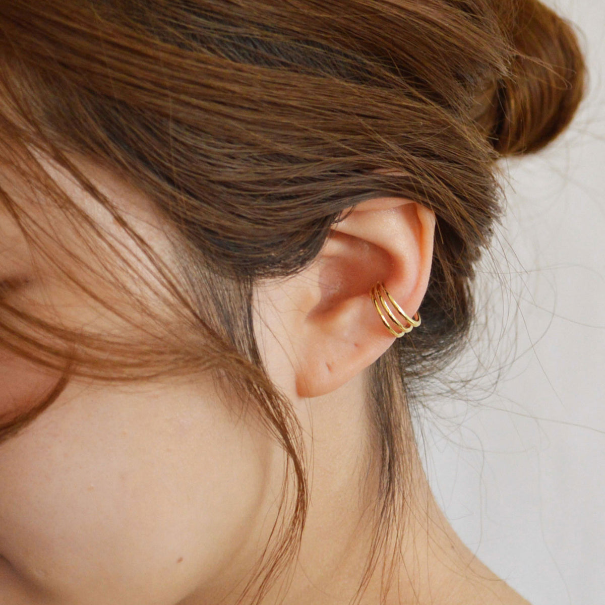 【earyear】String 3 line Design Metal Hoop Ear Cuff v2<片耳用>