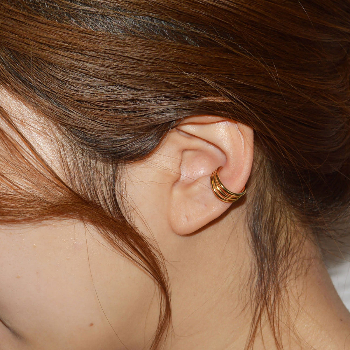 【earyear】String 3 line Design Metal Hoop Ear Cuff v2<片耳用>