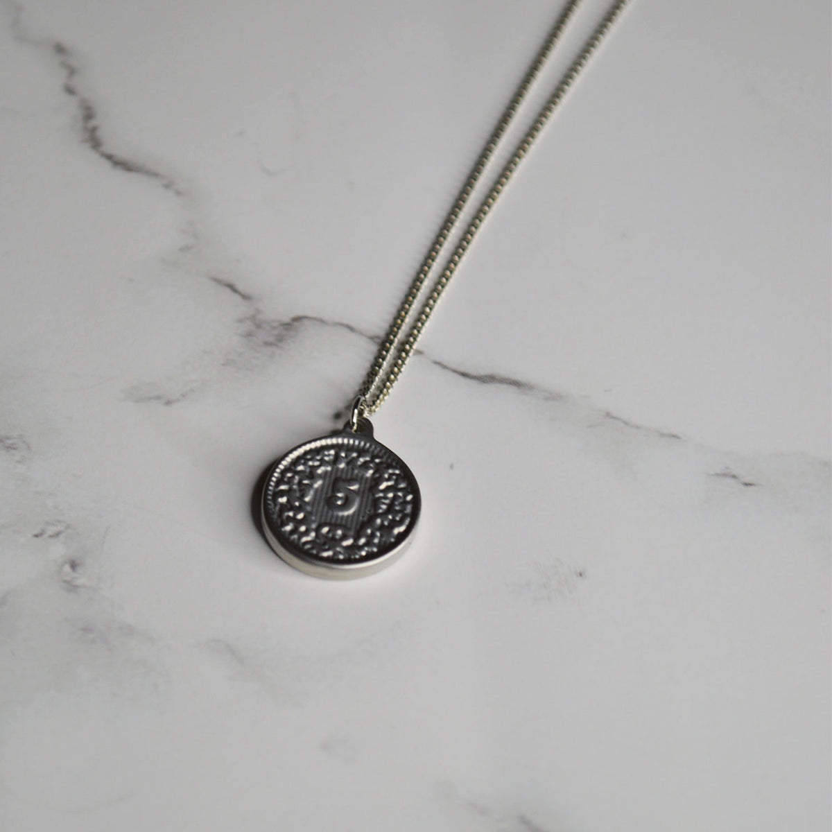 Swiss 5FR Coin Pendant Necklace