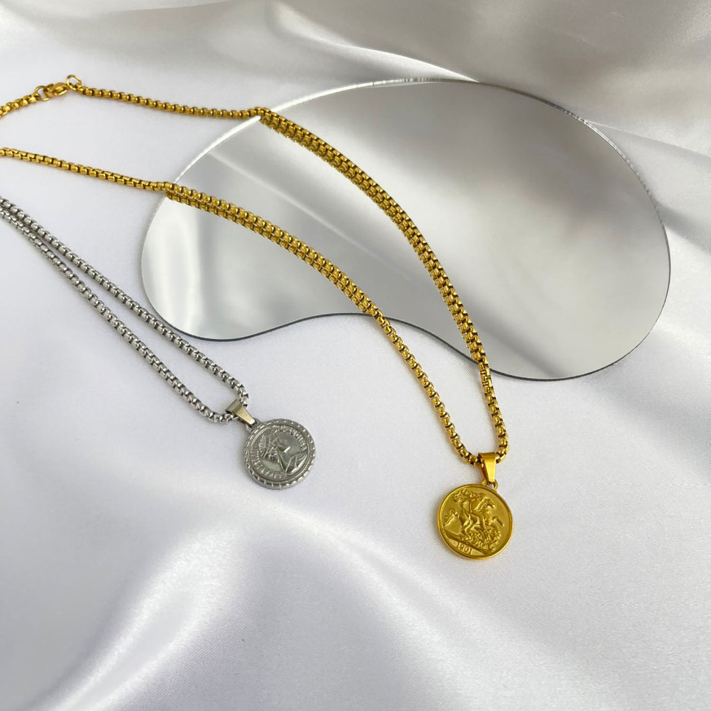 18k coin necklace.