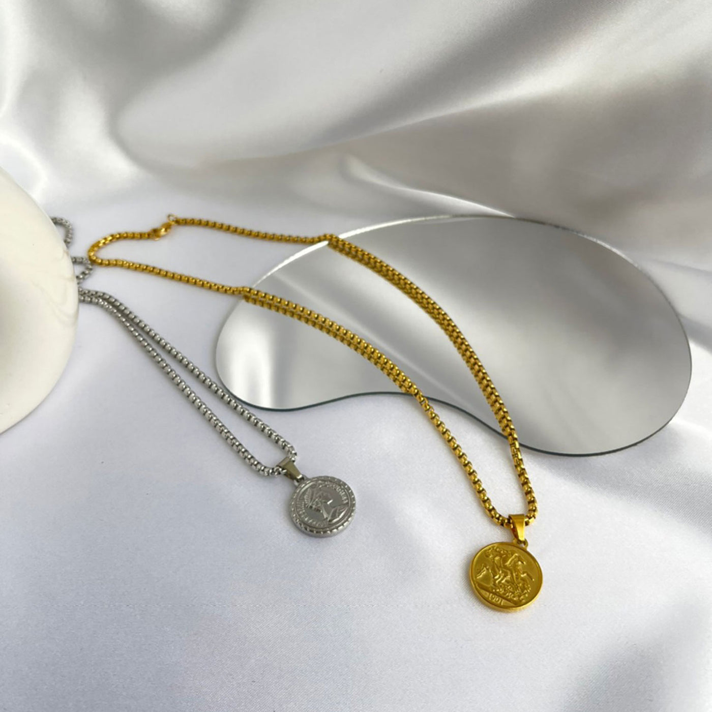 18k coin necklace.